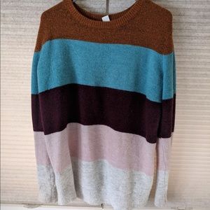 Medium H&M Striped Sweater Rainbow Cozy